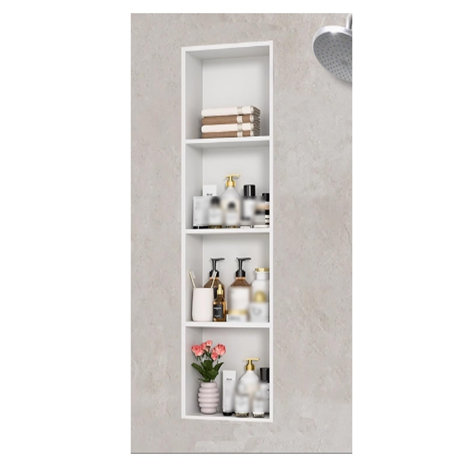 Étagère de douche encastrée en acier inoxydable facile à installer au mur