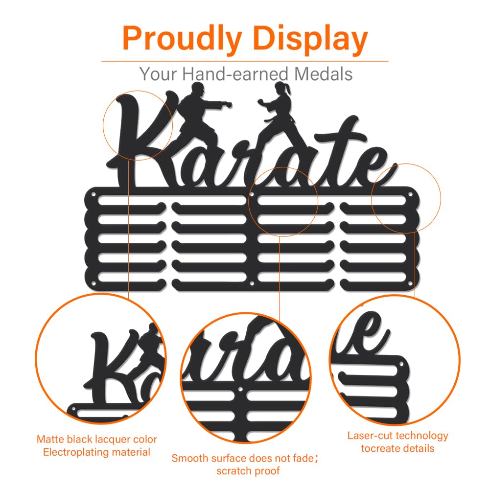 SUPERDANT Colgador de Medallas Karate Porta Medallas Karate Porta Medallas Personalizado para Karateka 5 filas de 20 ganchos Colgador Medallas de Capacidad Mejorado para Regalos para Niños e Hijos