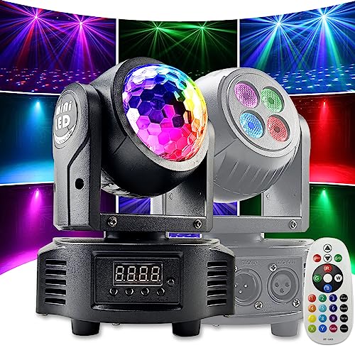 Cabeza Móvil LED de Doble Fuente, 36W Luces Discoteca 540°Rotación Luces DJ con Control Remoto...