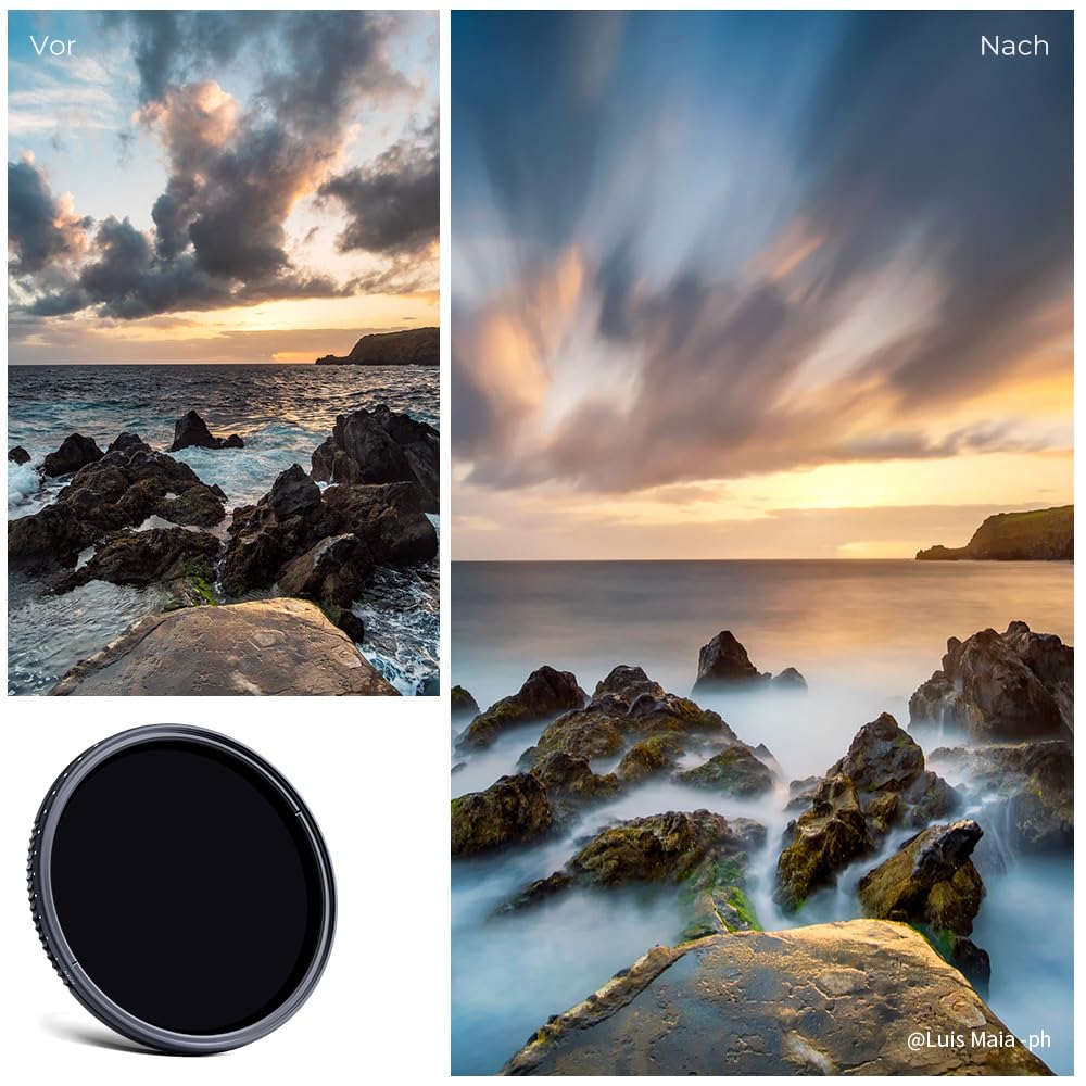 K&F CONCEPT Variabler ND Filter 72mm ND8- ND2000 Graufilter (3-11 Blenden) | Optikglas mit 24-lagiger Nano-Beschichtung,wasserdicht,HD Bild,für Landschaftsfotografie,Nano-Dazzle,FN503