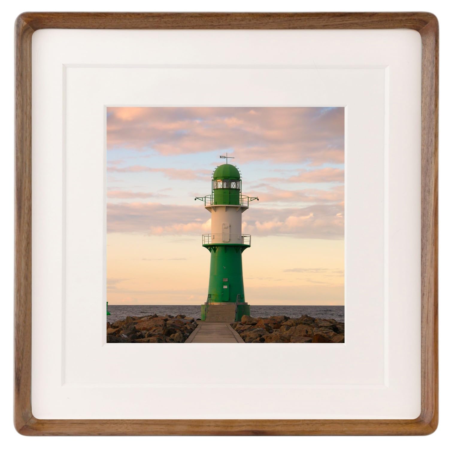 Natural 12x12 Picture Frame Wood with 8x8/10x10 Mat,Square Wall Photo Frames 12 by 12 Made of Solid Walnut Wood for Tabletop Gallery Wall Hanging