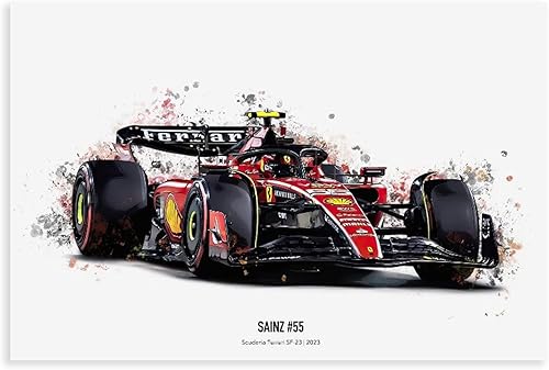 ERWYN Póster de Ferrar Formula 1 Racing Potser Vintage Posters 2023 Ferrri Car Impresiones en lienzo Pintura sin marco, 16 x 24 pulgadas (15.7 x
