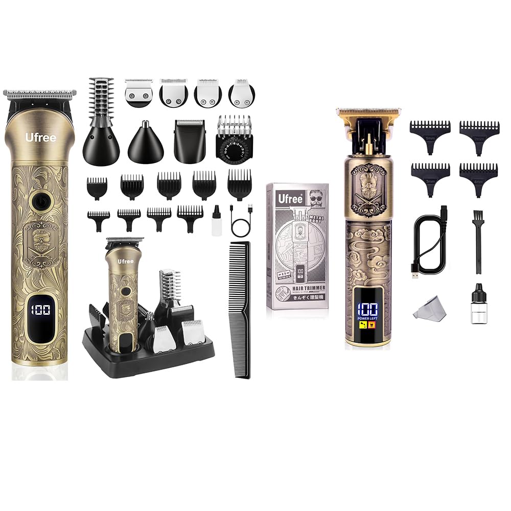 Ufree Beard Trimmer for Men and Mustache T Blade Liners Trimmer Set Shaving Kit for Mustache Body Nose