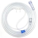 ResOne 7Ft Soft Adult Oxygen Nasal Cannula 5-Pack - Curved Prongs, Crush-Resistant Tubing - Nasal Tubes, Oxygen Concentrator Supplies - Soft Curved Nose Piece, Standard Size, Standard Flow 6 LPM