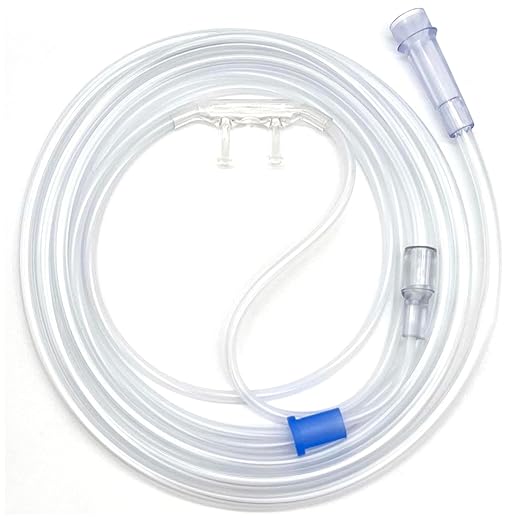 Soft Nasal Cannula 5-Pack - Oxygen Cannula, Curved Prongs, 2Ft Crush-Resistant Tubing - Nasal Tubes, Oxygen Concentrator Supplies - Soft Curved Nose Piece, Standard Size, Standard Flow 6 LPM