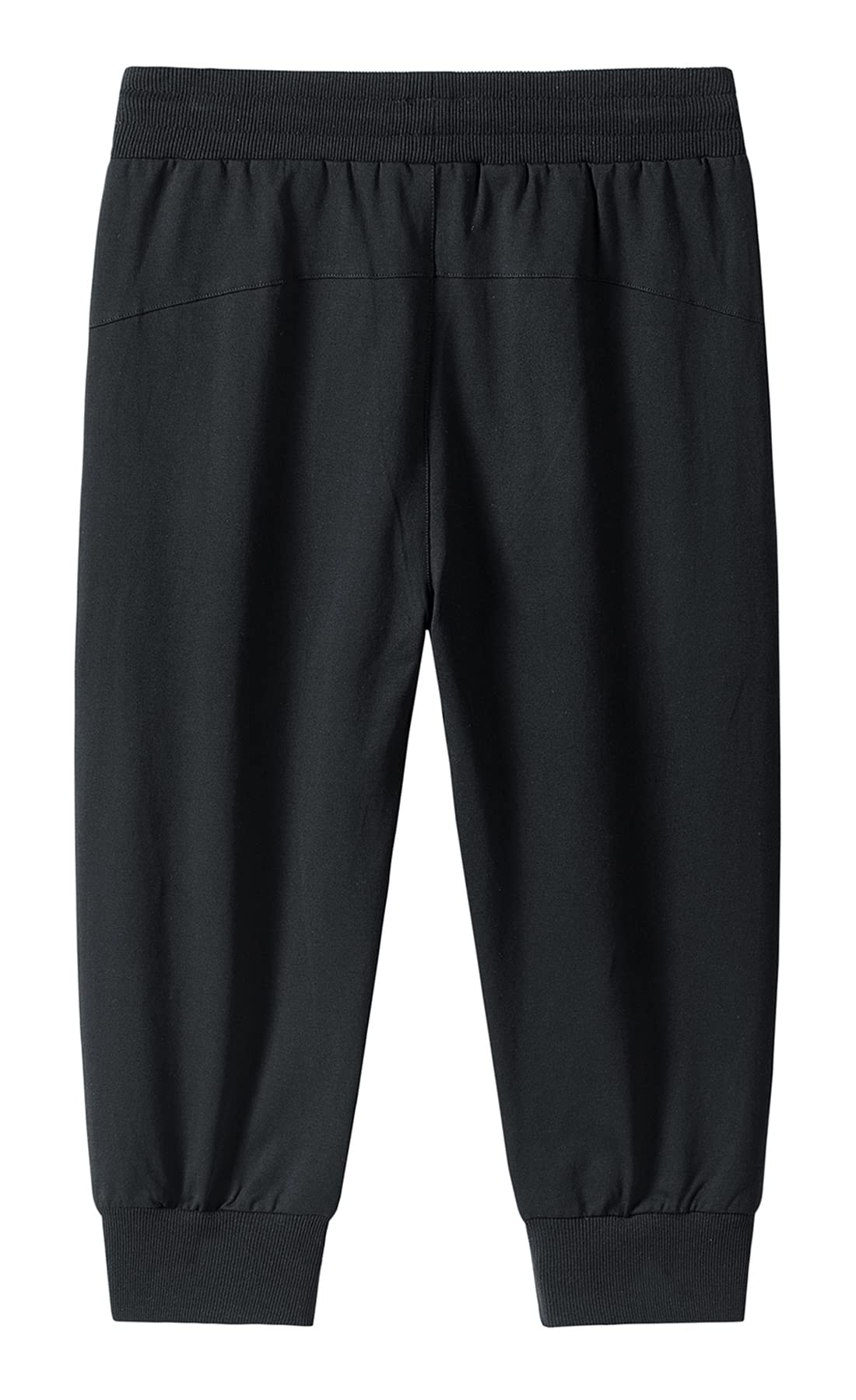 Homme 3/4 Short de Sport Bermuda Running Jogging Shorts en Plein Air Pantalon de Loisir Été Léger Respirant Court Taille Élastique Training Shorts avec Poches Zippées