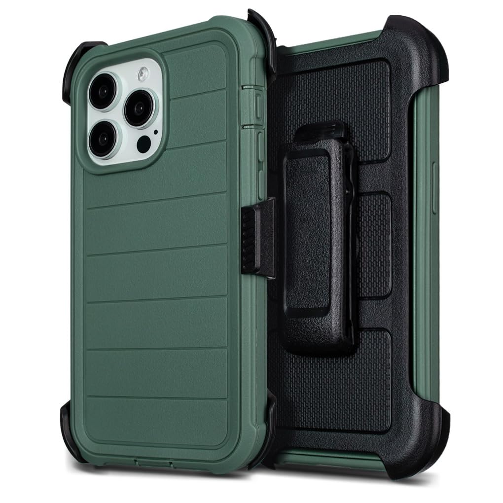 Defender - Custodia per iPhone 14 Pro Max con clip e cavalletto