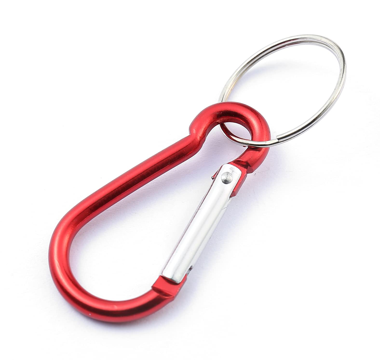 Komonee Carabiner Red Metal Keychain Karabiner Key Ring Shackle Key Chain Novelty Gadget Keyring