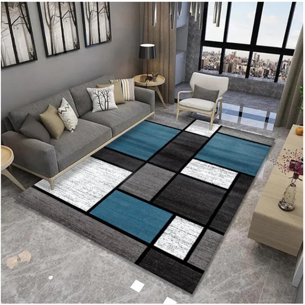 Tapis salon géométrique moderne pour habiller le sol du canapé ou d'une chambre 120x180