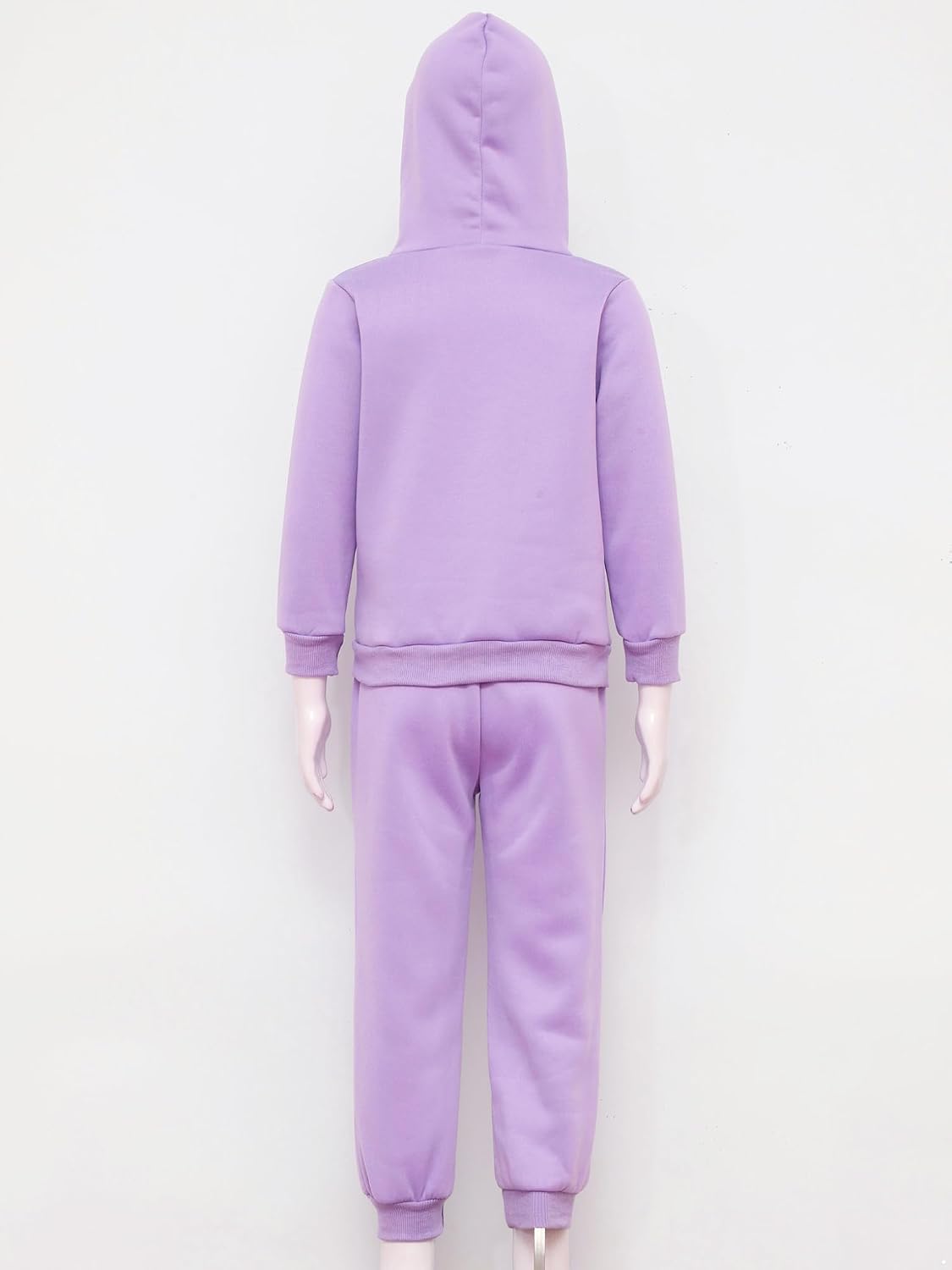 Big Girls Winter 2 Pcs Sweatsuits Cartoon Heart Printed Hooded Sweatshirts with Sports Pants