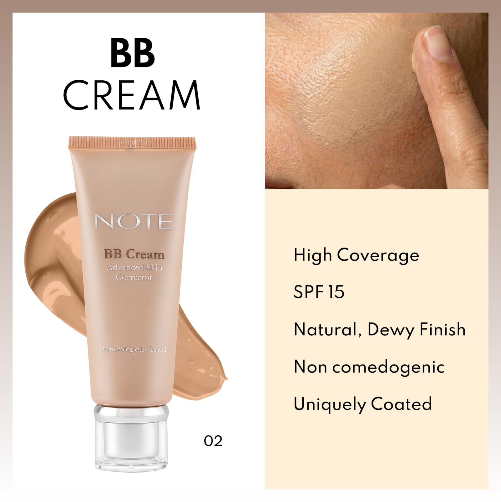 Note Cosmetics BB Cream 02 SPF 15 Nemlendirici Etkili Yoğun Kapatıcı BB Krem