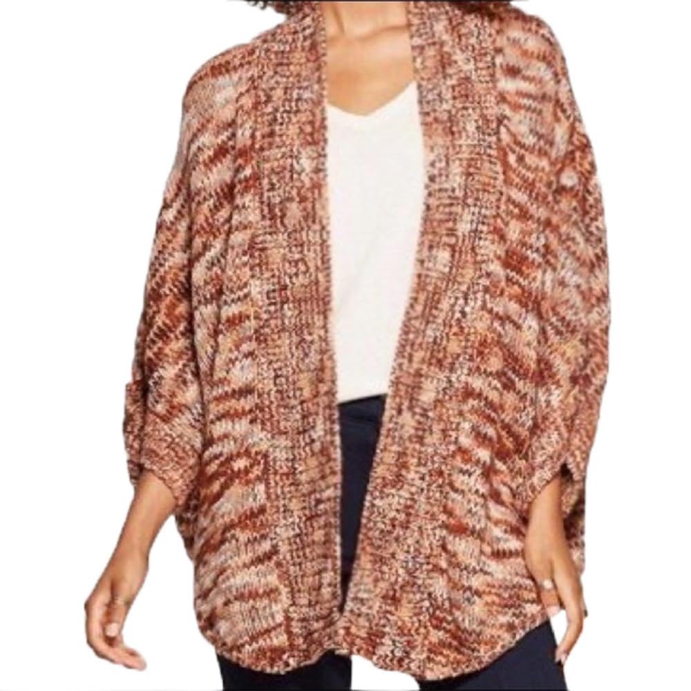 Universal Thread Womens Plus Poncho Shawl Wrap Cardigan Brown One Size Fits Most Plus