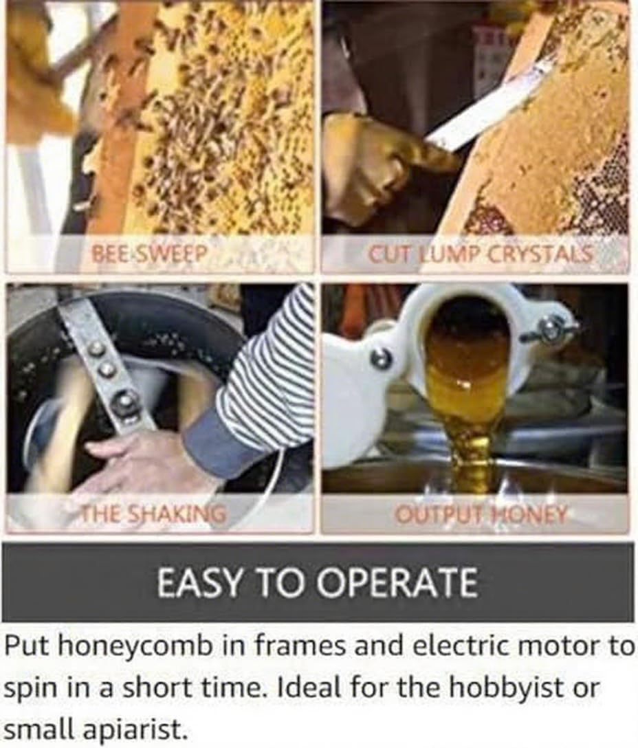 Ulepszony 3-ramowy elektryczny separator ekstraktora miodu, sprzęt wirówkowy ze stali nierdzewnej o strukturze plastra miodu do ekstrakcji bębna pasieka