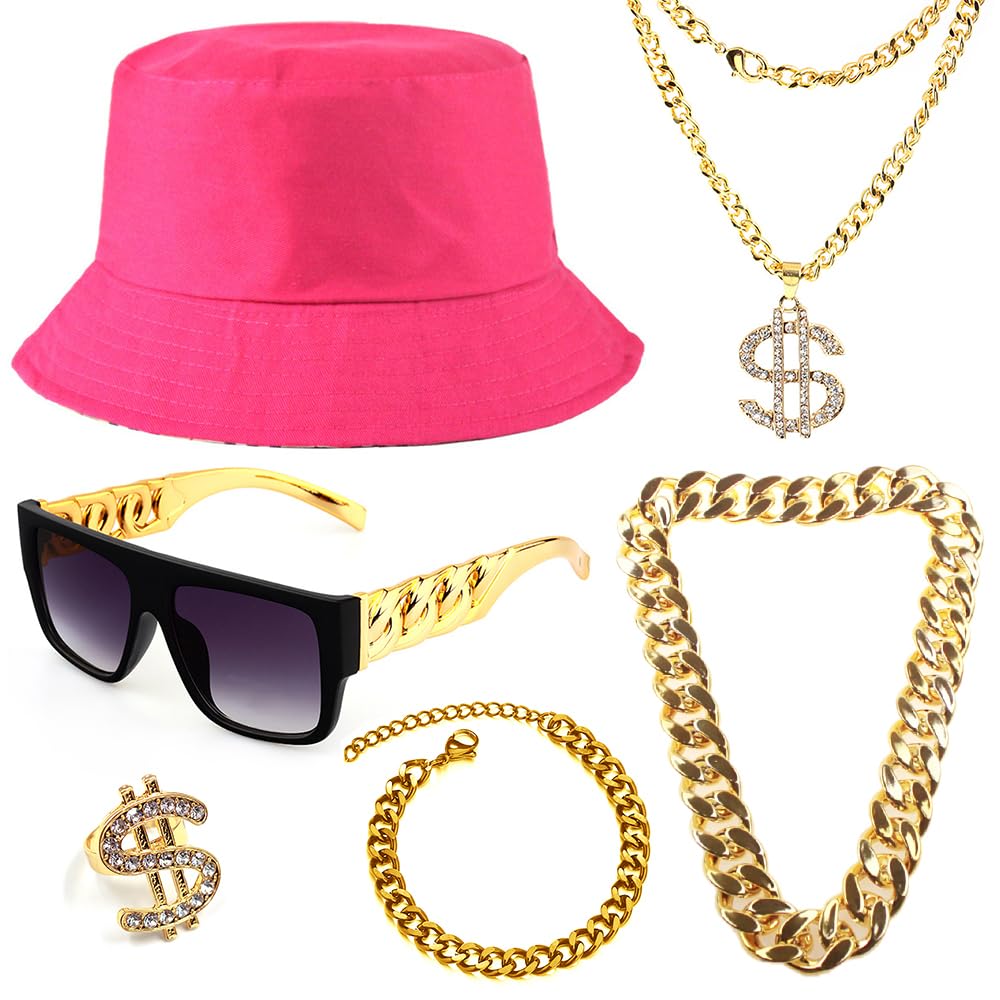 Kit de Costume de Hip Hop Homme Années 90 80 Rappeur pour Accessoires