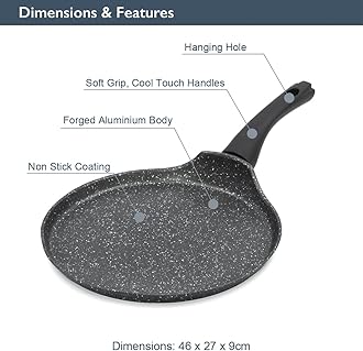Blackmoor 26cm Pancake Pan/Non-Stick Pancake Frying Pan/Suitable for Induction Hob, Electric and Gas Hobs/Crepe Pan, Roti Maker, Omelette Pan, Chapati Pan, Tawa /