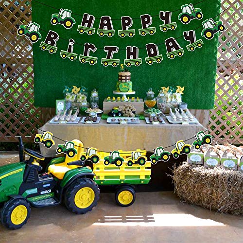 SUNBEAUTY 3 stuks tractor-verjaardagsbanner, Happy Birthday-slinger, tractor, verjaardagsdecoratie - Image 6