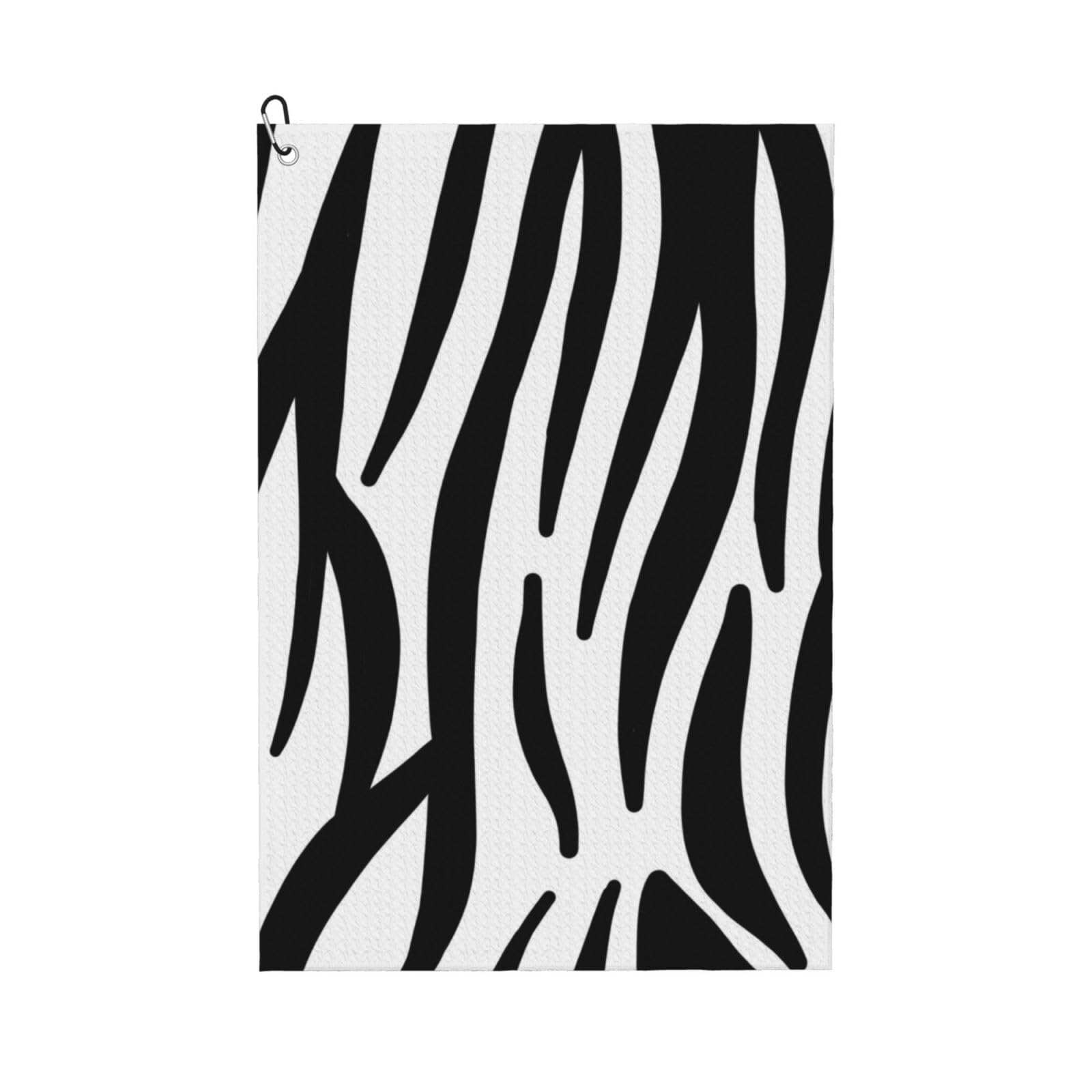 Hnnkloy Zebra Print, 16x24 in Portable Waffle Golf Towels with Carabiner Clip for Golf Bag
