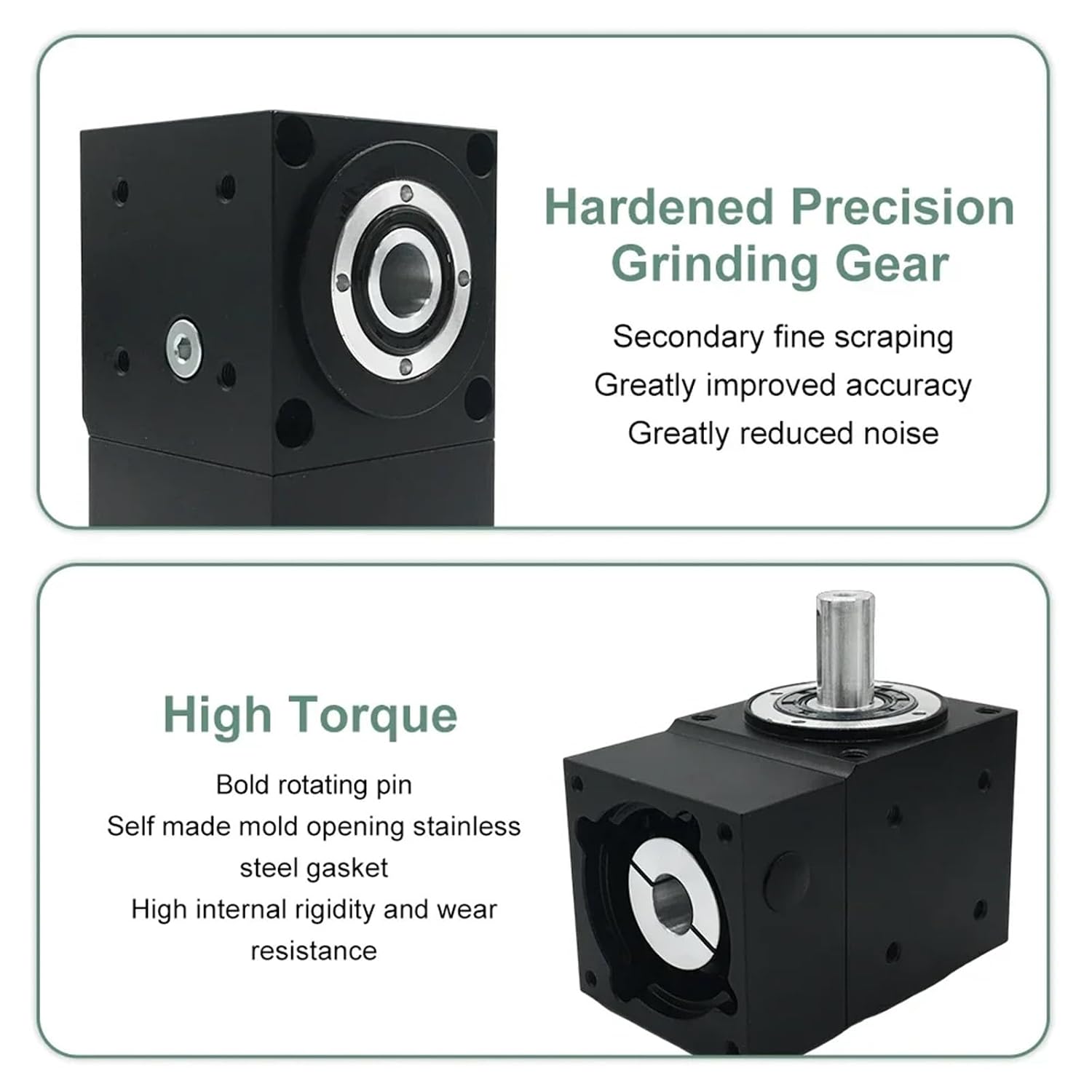 1pcs Right Angle Commutator Reducer Hole/Shaft Output Nema 23 57/60mm Flange Motor Gearbox Reverse Gearbox Corner Reducer(Dual Hole-14 Input,3 to 1)