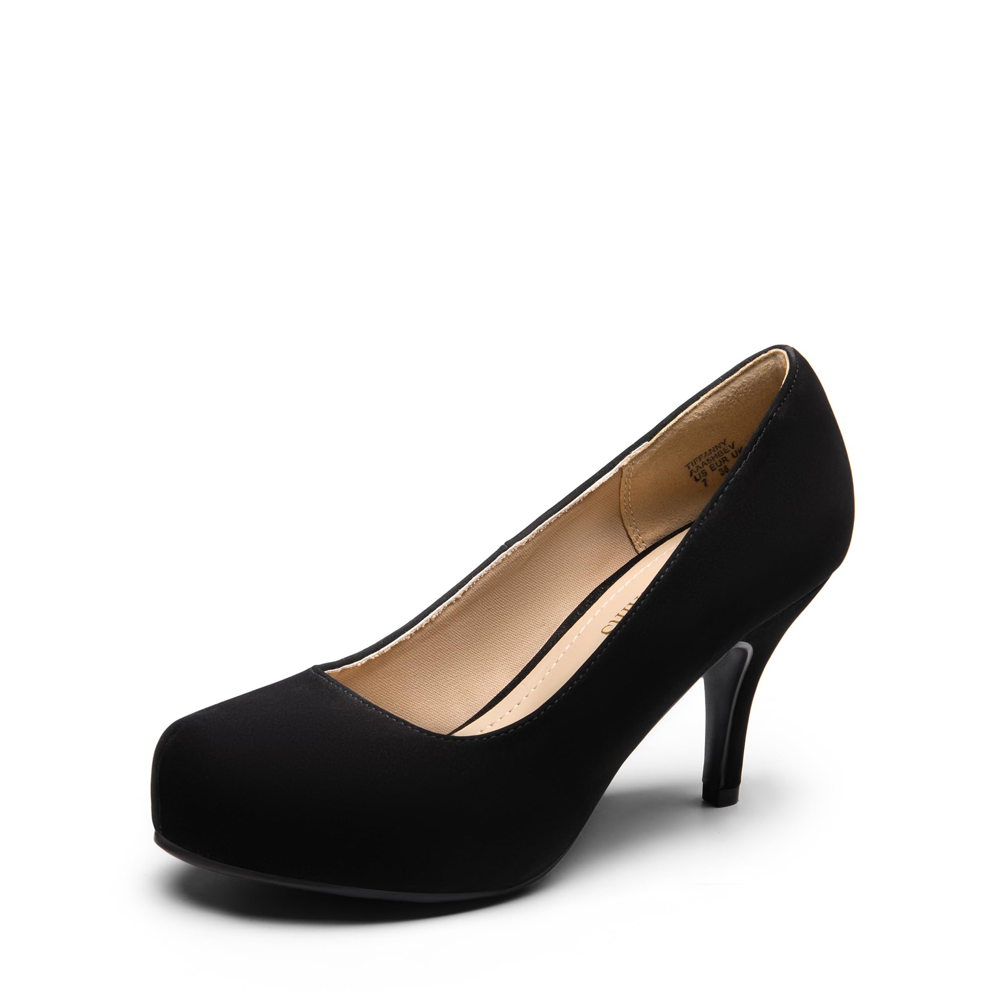 DREAM PAIRS Zapatos de Tacón Fina Alto Cómodos con Plataforma Clásicos de Punta Redonda Zapatos de Salón Alto