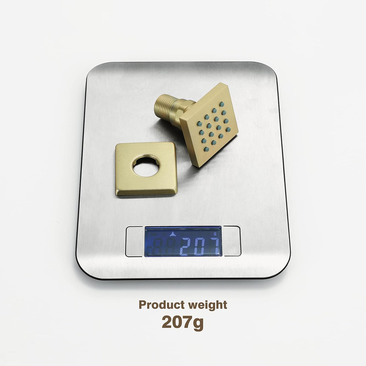 Shower Body Spray Massage Jet Brushed Gold Body Spray Jet Brass Adjustable Shower Side Jets Square Shower Head Sprayer Wall Mount Bathroom Shower Accessories, 50x50mm,1 Pack