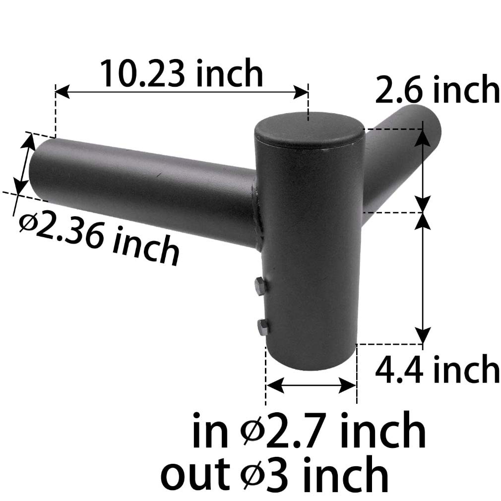 2LED Tenon Adapter with 2 Horizontal 90 Degree Tenons,Twin Spoke Pole Top Mount,for LED Shoebox Parking Lot Light,Floodlight,Outdoor Post Light Accessories,Bronze&Heavy Duty Steel