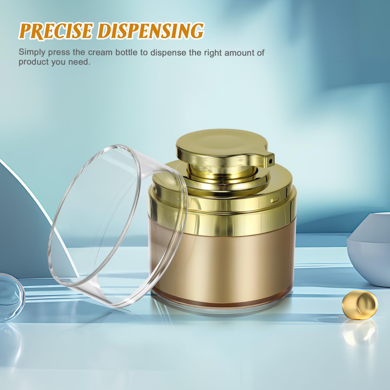 BESTYASH 4 Pezzi Contenitori Cosmetici Airless Pompa, 30ml, Chiusura Ermetica in Acrilico e Pp, per Lozione e Routine Viso Quotidiana