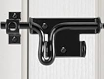 Door Lock Bolt Gate Latch - Heavy Duty Fence Slide Latches Outdoor Doors Latches Hardware Vinyl Gates Locks Black Barrel Bolt Locking Sliding Bolt Latch Padlock Hole for Wooden Fence Yard Shed Barn