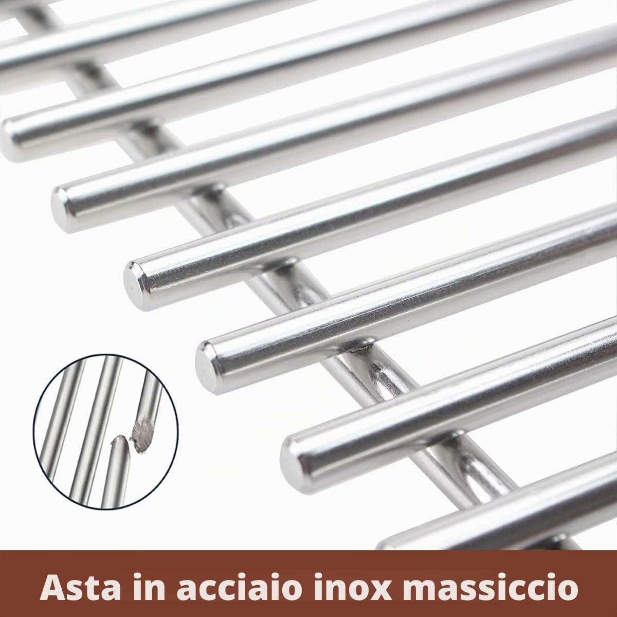 GFTIME 7527 Acciaio Inox Griglie di Cottura Parti di Ricambio per Weber Spirit 300 Series, Spirit 700, Genesis Silver Gold B/C,29,85 x 43,82 CM Griglie di Cottura (con manopola Laterale),Set di 2