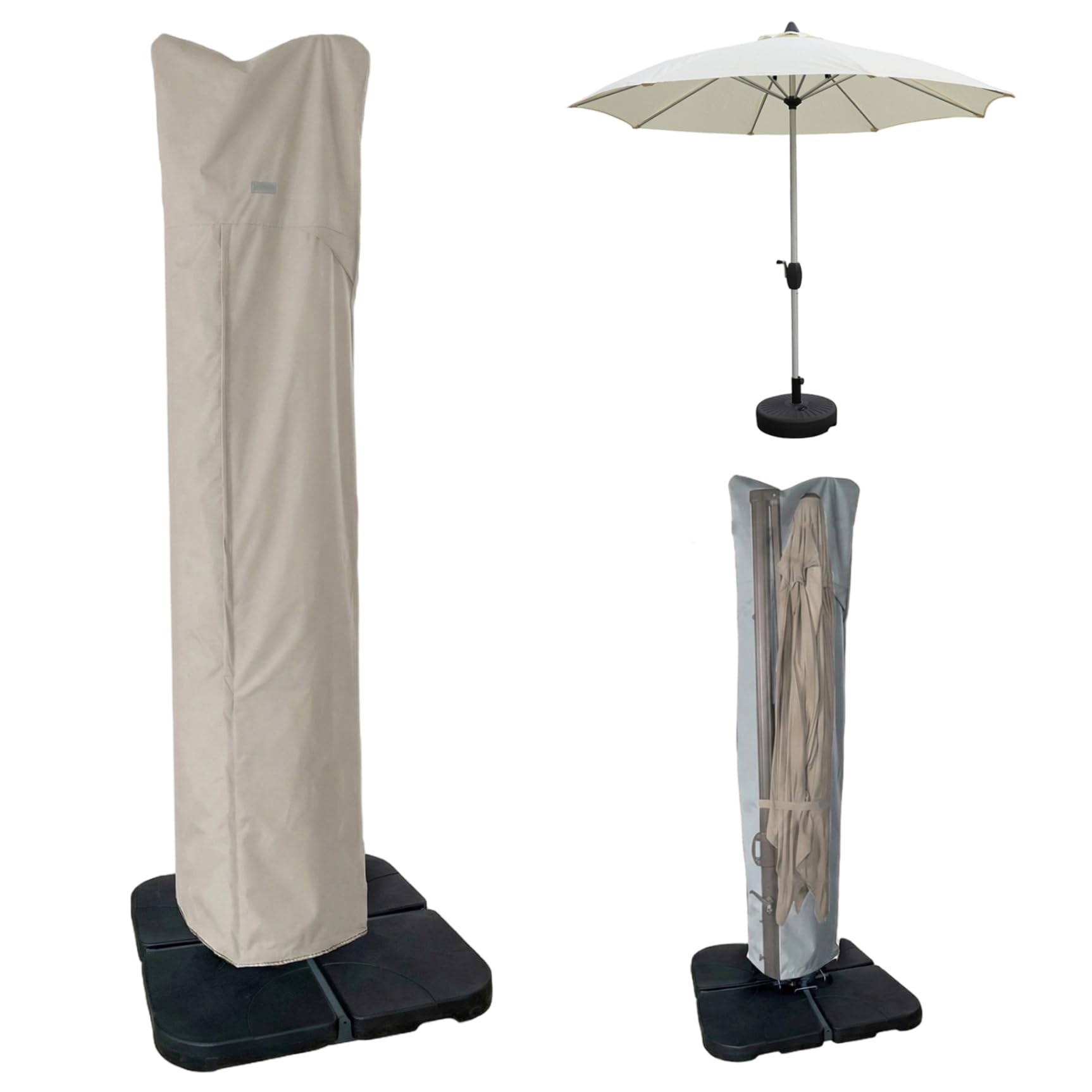 Patio Umbrella Cover, Fade & Weather Resistant Parasol Cover with Zipper & Drawstring, Fit for 7-11ft Cantilever & 15ft Double Sided Outdoor Umbrellas Patio Umbrella