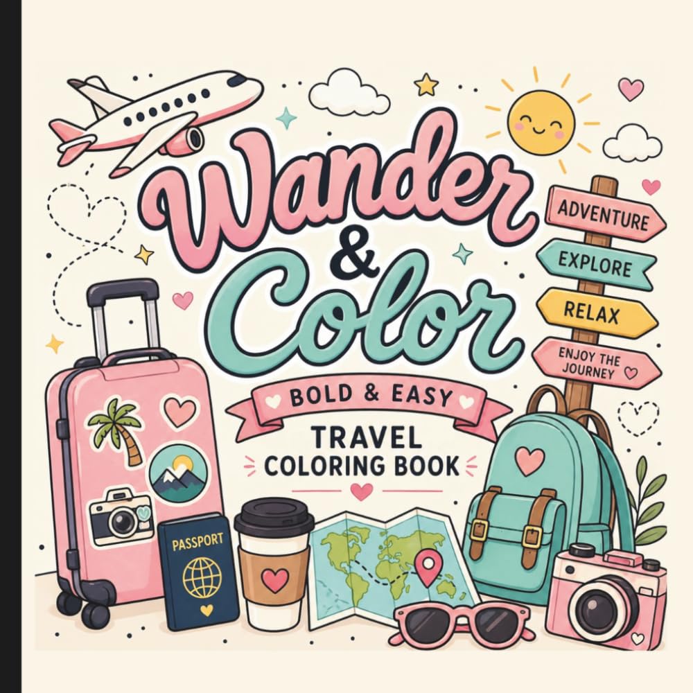 Wander & Color: Travel Coloring Book
