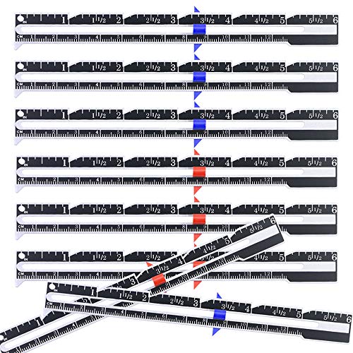 CZWESTC 8 Pcs Sewing Measuring Rulers, Aluminum Sliding Gauge, Quilting Knitting Measuring Rulers, Sewing Seam Gauge for Beginner Crafting Sewing Measuring (Blue & Red)