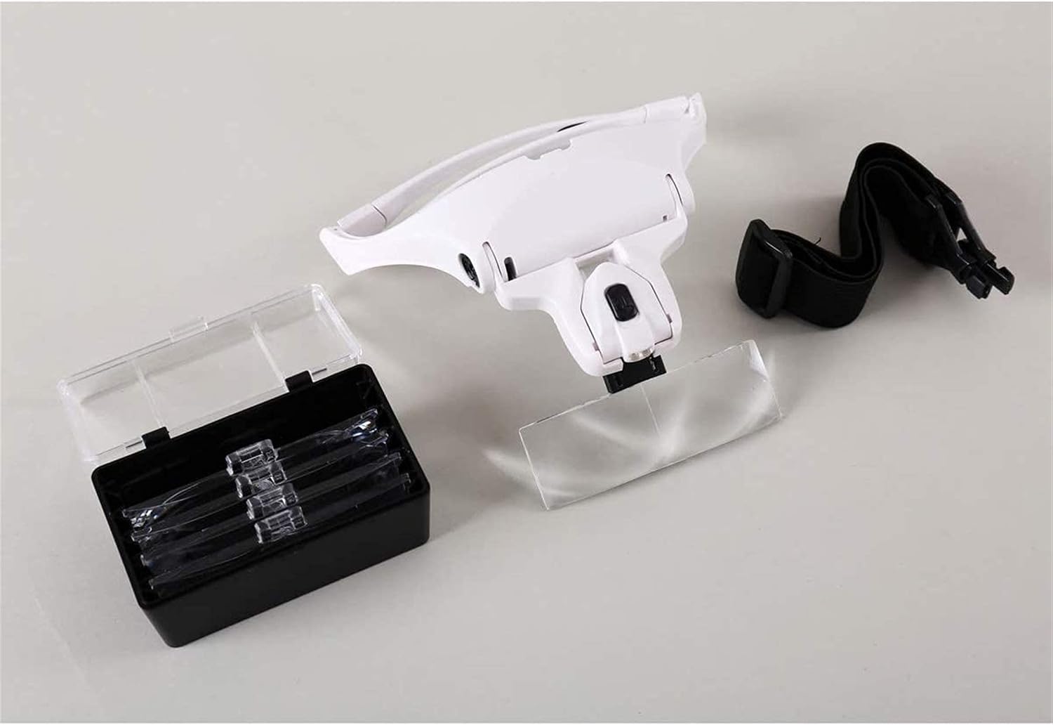 Headband Magnifier, Handheld Digital Magnifier, Head-Mounted Magnifying Glass, 1X 1.5X 2X 2.5X 3.5X Headband LED Magnifier Head Wearing Eye Reading Magnifying Glasses Soldering Repair Lamp Magnifier