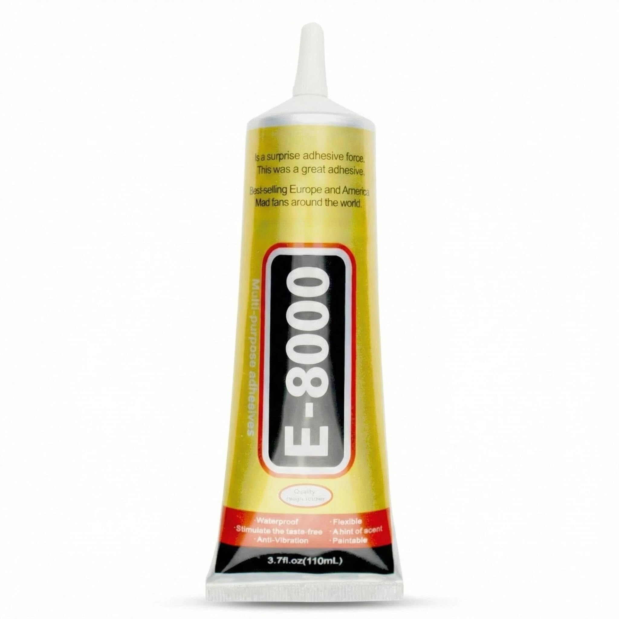 Multipurpose Adhesive,E-8000 High Performance Liquid Glue for Jewelry, Glass, Phone Screen, Crafts, Rhinestones, Nail DIY Fix,Metal, Plastic (110ml)