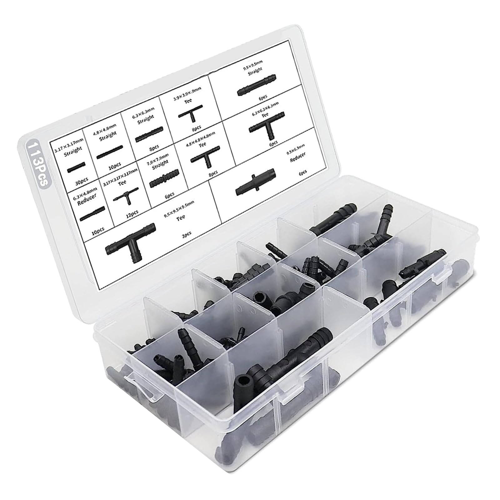 113Pcs / Set Hose Connector Assortment T-Connector Hose Set Irrigation Connection Kits Irrigation Connection Kits