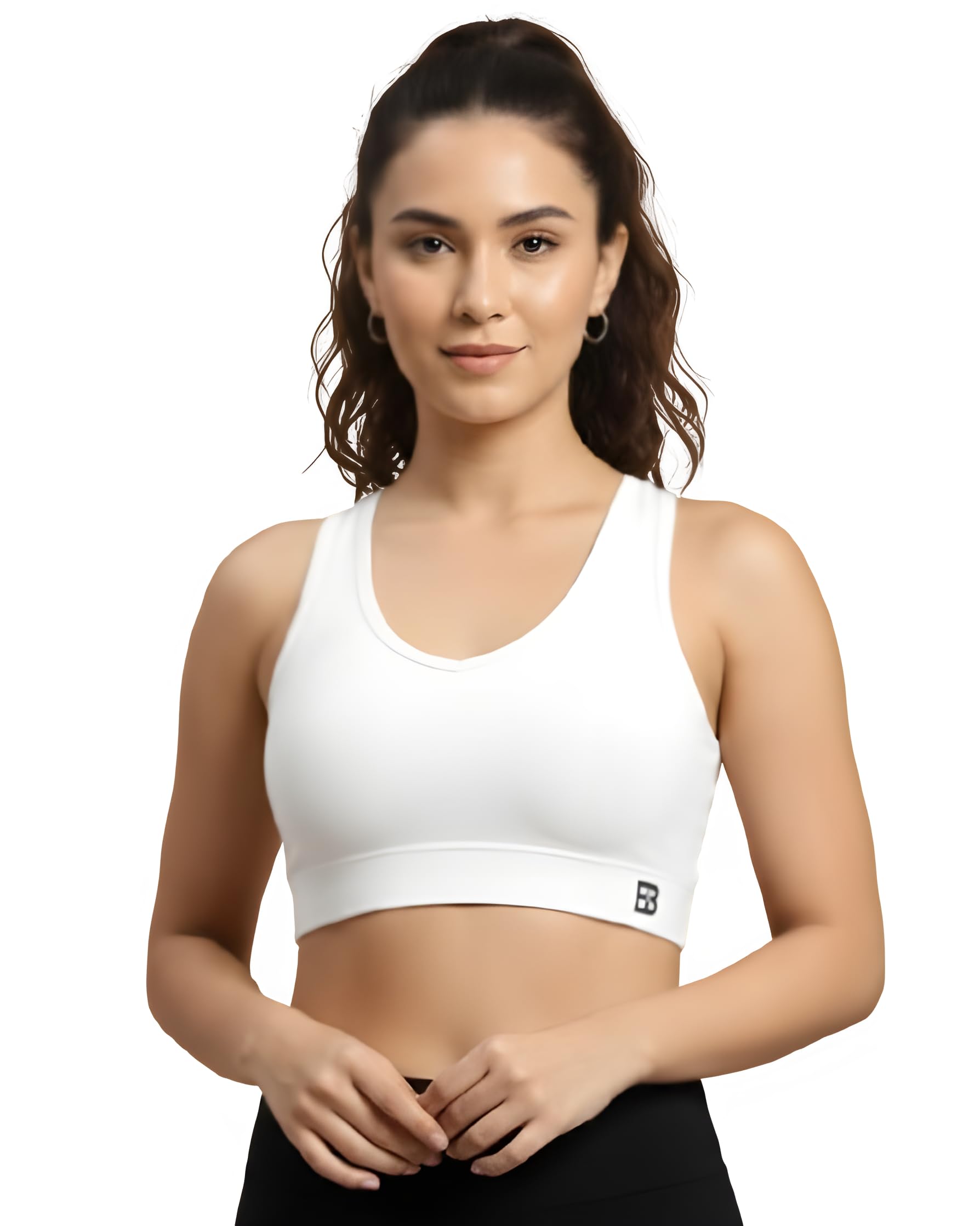 Sports Bra for Women Cotton Blend Non-Padded Wirefree Full Coverage Breathable Stretchable Gym Workout Yoga Bra Light to Medium Support Bra for Girls-image-13