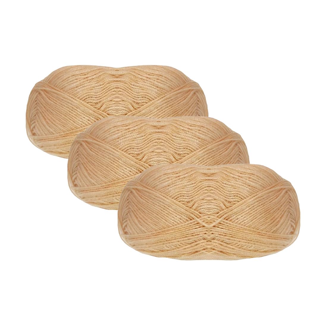 JYC CREATIVE Acrylic Yarn (100g - 365m), 3mm Thickness, Brown, 3 in Package, Ideal for Knitting Crocheting, and Crafting