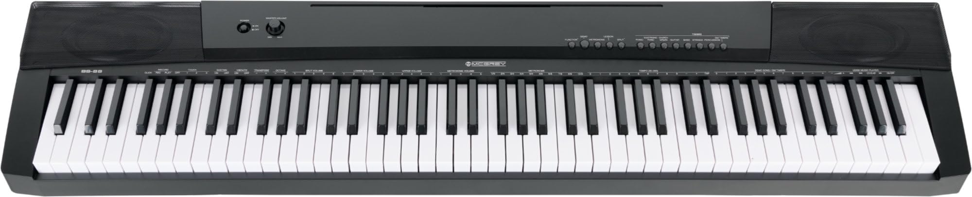 McGrey BS-88 Keyboard Trolly Set - Einsteiger-Keyboard in Stagepiano-Optik mit 88 Tasten - 146 Klänge - Split-, Dual- und Twinova-Funktion - inklusive Sustain-Pedal - schwarz