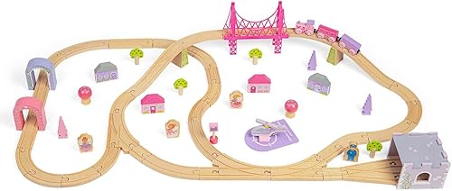Bigjigs Rail juego de trenes de hadas de madera 75 piezas de juego Bigjigs Rail juego de trenes de hadas de madera 75 piezas de juego