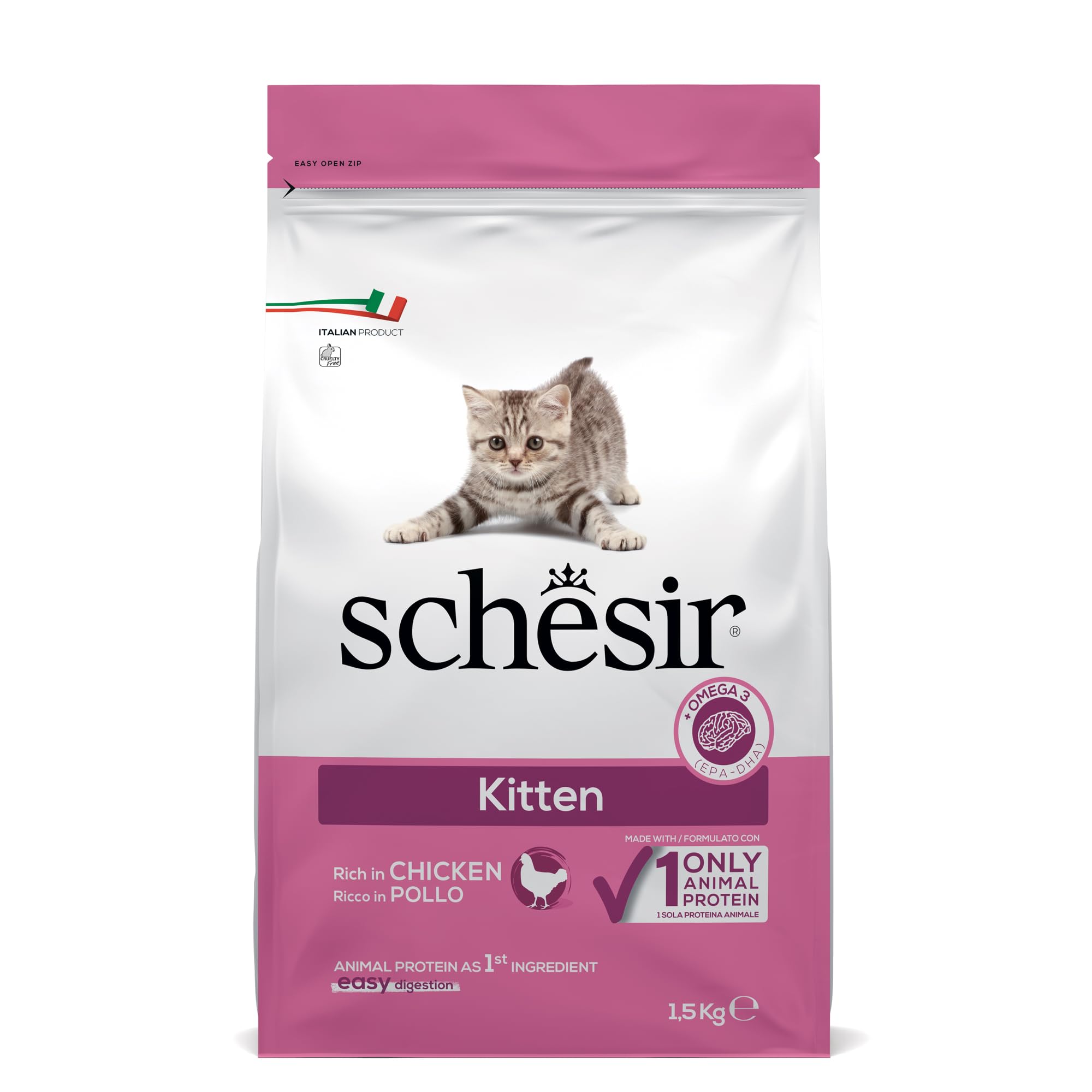 Whitebridge Pet Brands Srl Schesir Kitten Con Pollo Da 1,5kg - Crocchette Per Gattini