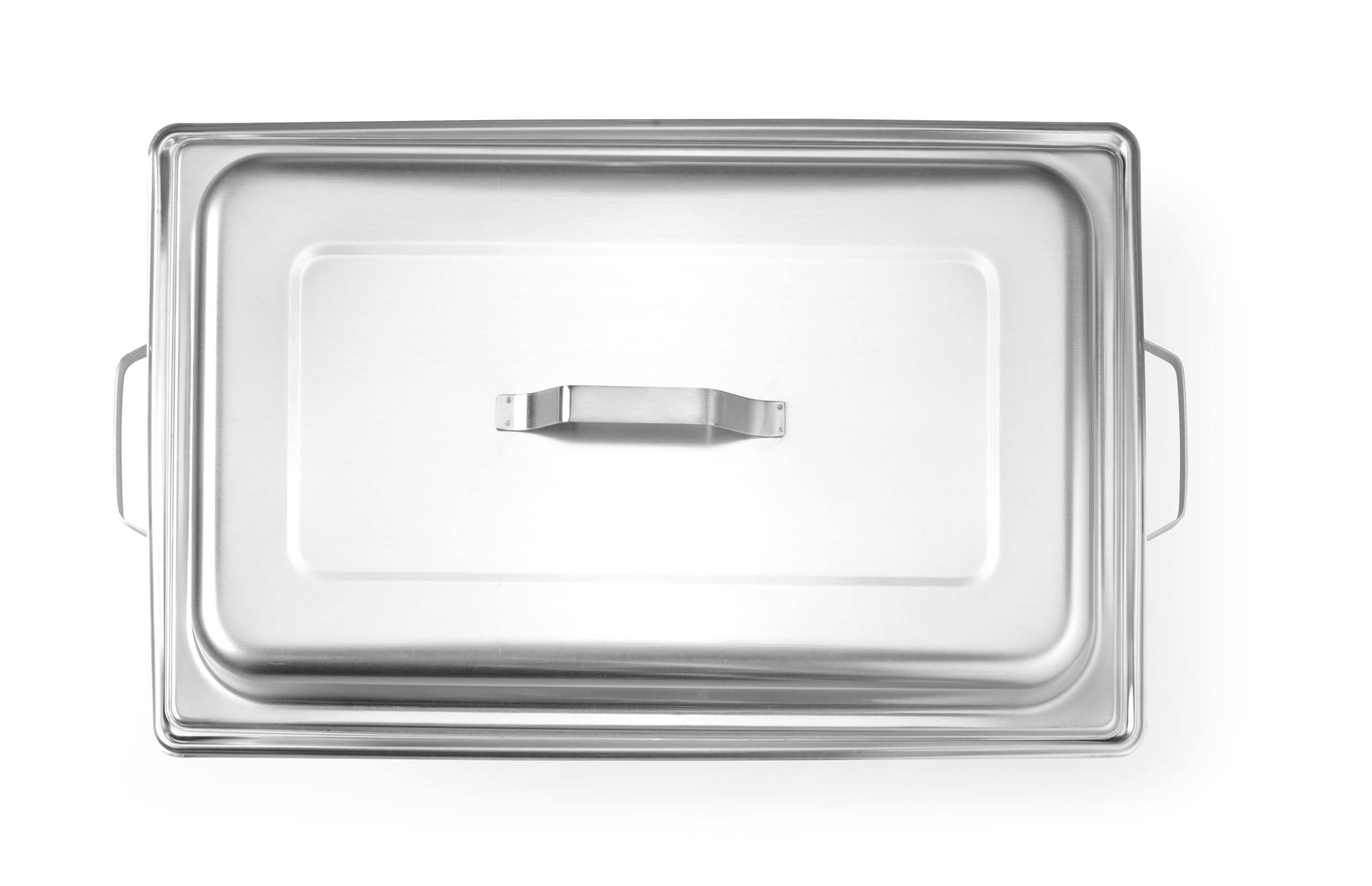 HENDI Chafing Dish Set, 4 Stück, mit 4X GN1/1 Behältern, 8X Brennpastenbehältern, integriertem Deckelhalter, Warmhaltebehälter, Buffetwärmer, Speisewärmer, 8,5L, 610x355x(H) 297mm, Edelstahl