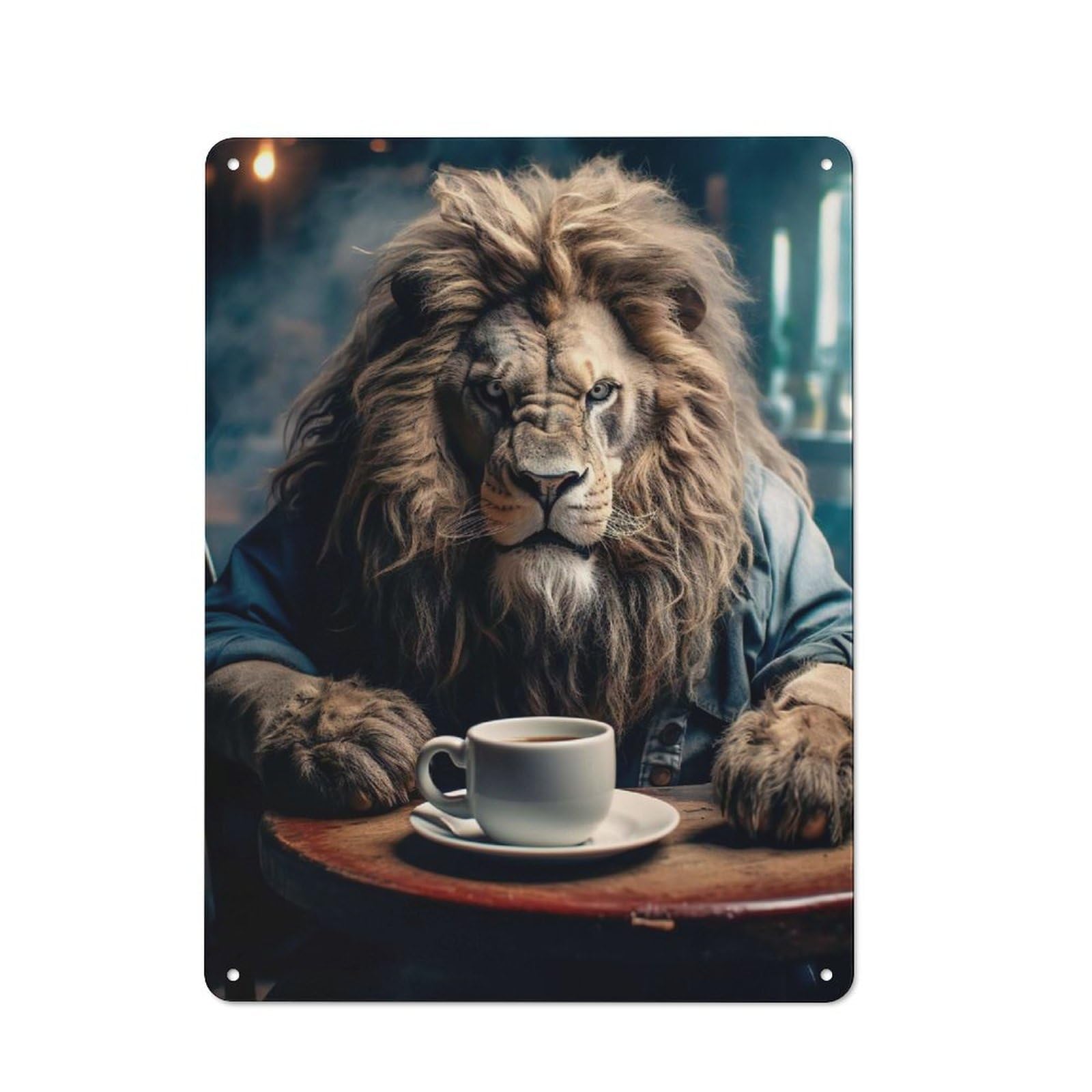 Junmoney Not Without My Coffee Classic Metal Wall Decor 40X30cm, Metal Wall Plaque For Office, Study, Studio Or Hallway