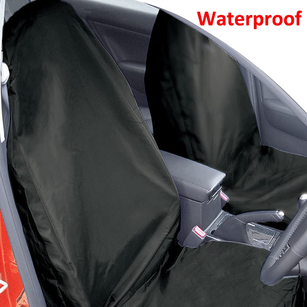 ETOPARS Coprisedile per Auto Universali Protezione del Sedile Anteriore Posteriore Impermeabile Seggiolino Auto Cuscino Copertura Nero