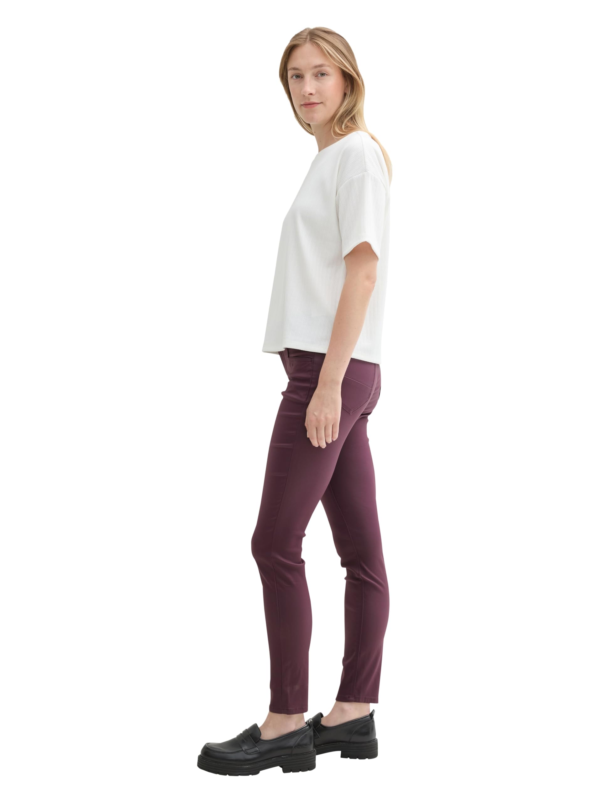 Tom Tailor Damen Coated TTALEXA Skinny Jeans in Leder-Optik 1043403