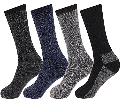 NEW 4 pairs Mens Arctic Comfort LONG Wool Mix Thermal Socks High Tog Rating - Black,blue,melange,grey - UK 6-11 EUR 39-45