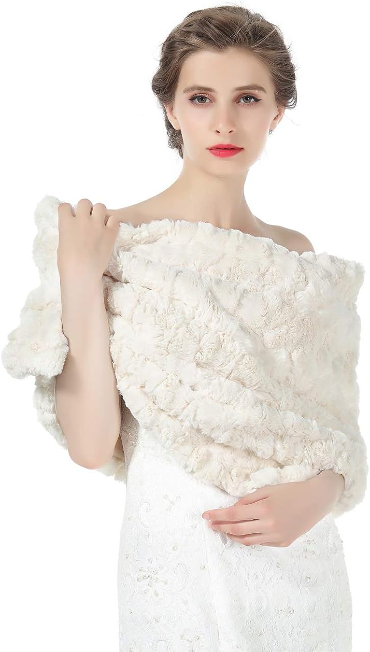 Faux fur for wedding dress Clearance