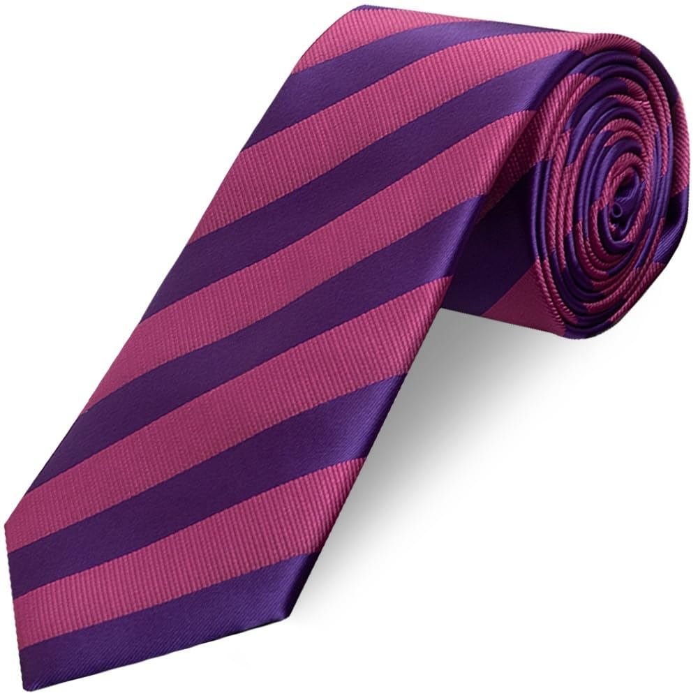 TIES R US Purple and Pink Striped Classic Men's Tie