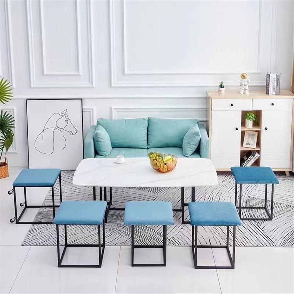 5-in-1-Hockerwürfel mit Rollen, beweglicher Ottomane und rollender Fußhocker für Wohnzimmer & Schlafzimmer, vielseitiger Sitzwürfel (35 x 35 x 35 cm)