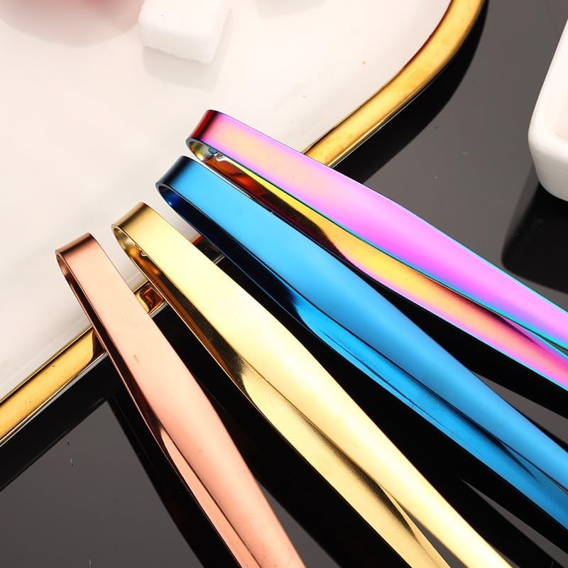 Pince à glaçons en acier inoxydable avec poignée antidérapante en silicone pour glaçons, sucre, etc. Outil de cuisine idéal pour servir et cuisiner
