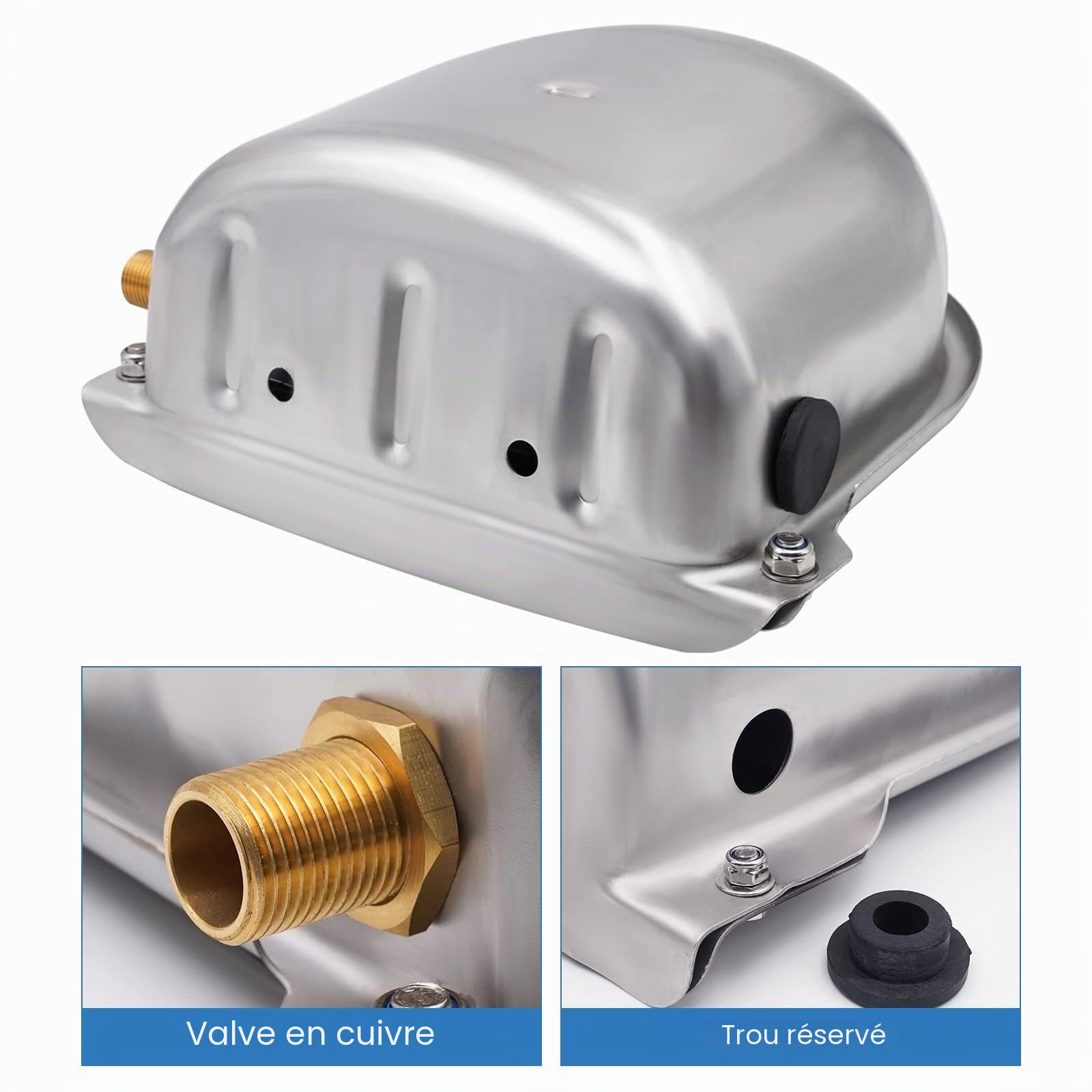 5 en 1 Abreuvoir Automatique en Acier Inoxydable Abreuvoir à Bovins avec 2 PièCes Valve en Cuivre Réglables de 1/2" Abreuvoir Chevaux pour Bovins Cheval Chien Mouton