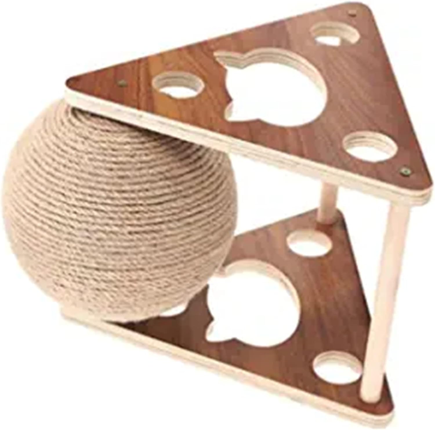 Suitable for Small and Medium Cat Interactive Solid Wood Pet Toy,CatScratcherBallToy Ball,Cats Scratching Ball Wear-Resistant Pet Furniture Supplies,Solid Wood Cat Scratch,L
